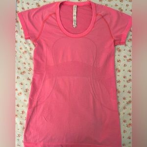 Bright Pink Lululemon Swiftly Tech Short Sleeve Shirt